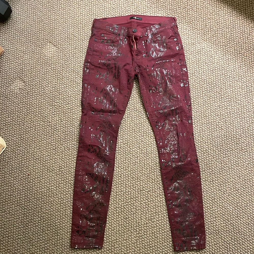 7 FOR ALL MANKIND Women's Snake Print Stretch Skinny Jeans
